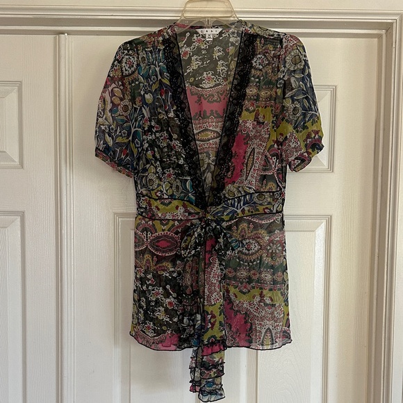 Cabi St Tropez Floral Kimono or Beach Cover Up, Medium - Picture 1 of 6